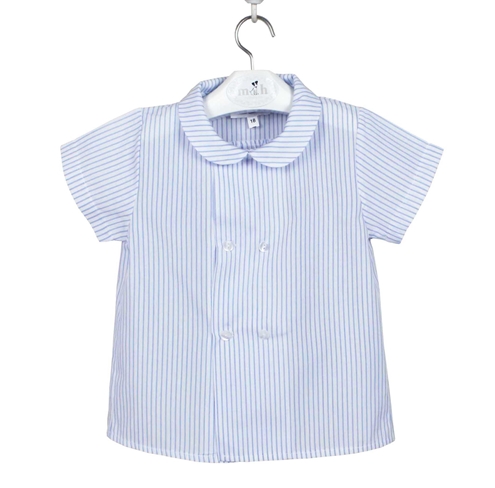 camisa niño azul raya blanca