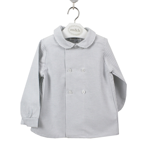 Camisa niño manga larga raya gris