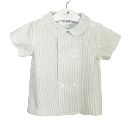 camisa niño verde rayas
