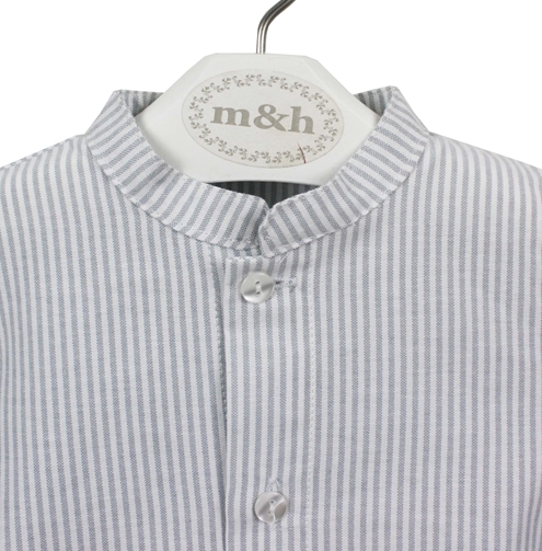 camisa raya gris mao