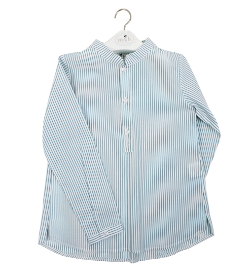 mao shirt green stripes