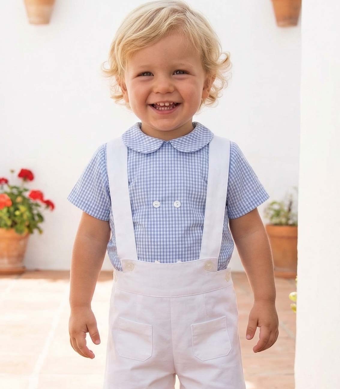 camisa verano azul cuadro