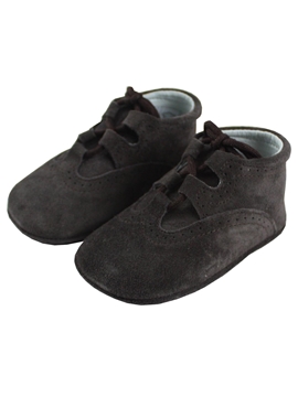 Lace up brogue suede shoes brown