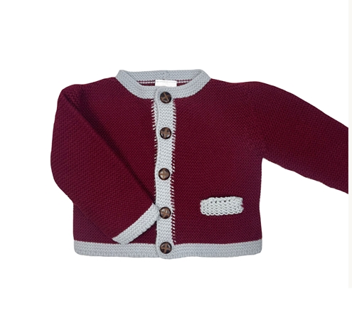 chaqueta austriaca burdeos y gris