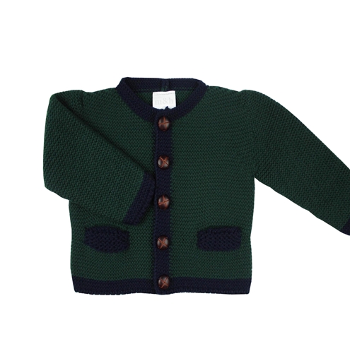 dark green and navy blue knit cardigan