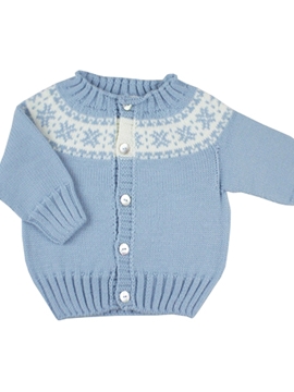 Chaqueta azul greca blanca