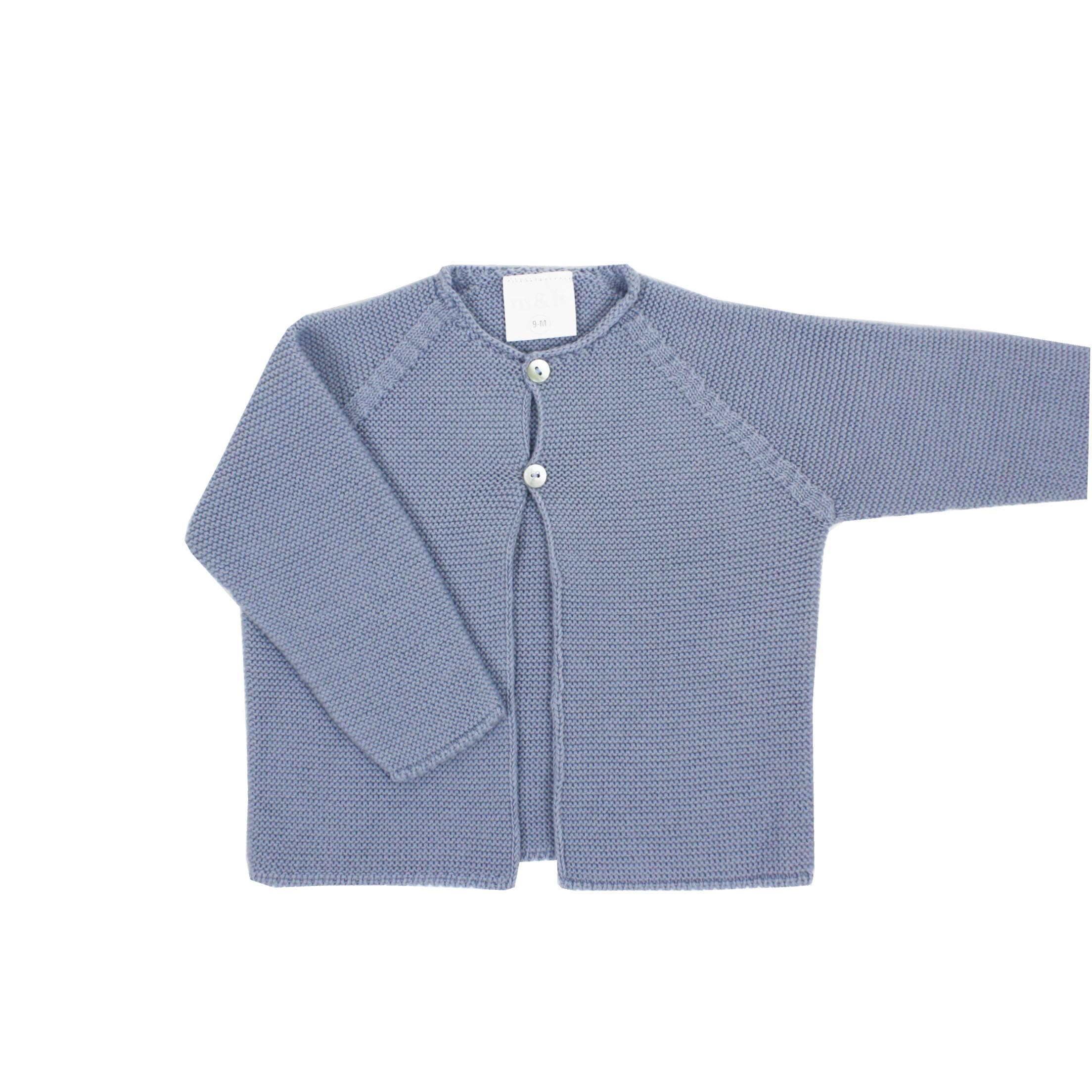 Medium blue knit baby cardigan