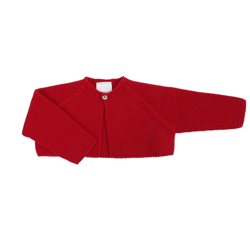 Chaqueta bebé corta punto rojo m&h