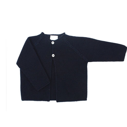 Chaqueta bebe larga punto bobo marino m&h