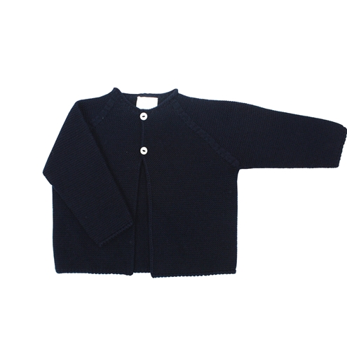 Chaqueta bebe larga punto bobo marino m&h