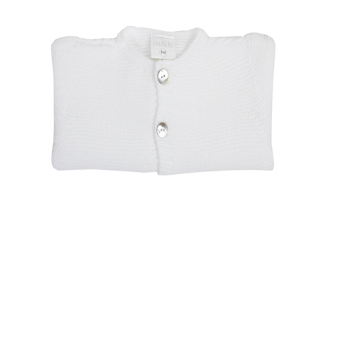 Chaqueta botones punto bobo blanco
