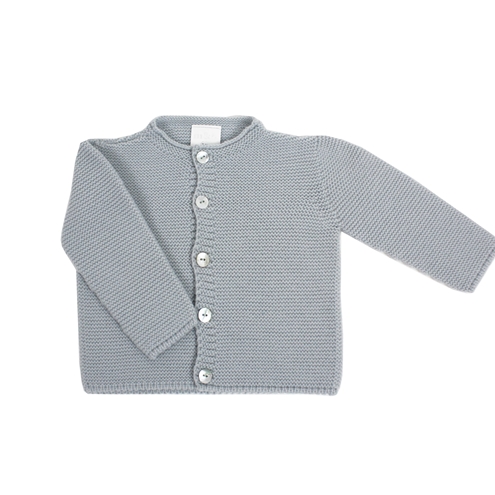 Chaqueta botones punto bobo gris 