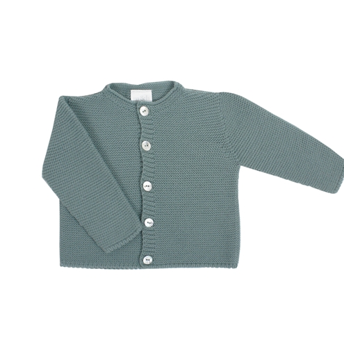 Chaqueta botones punto bobo verde agua 