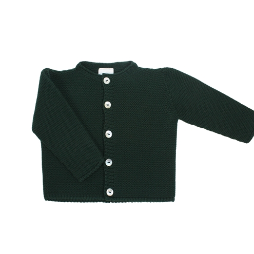 Chaqueta botones punto bobo verde botella 