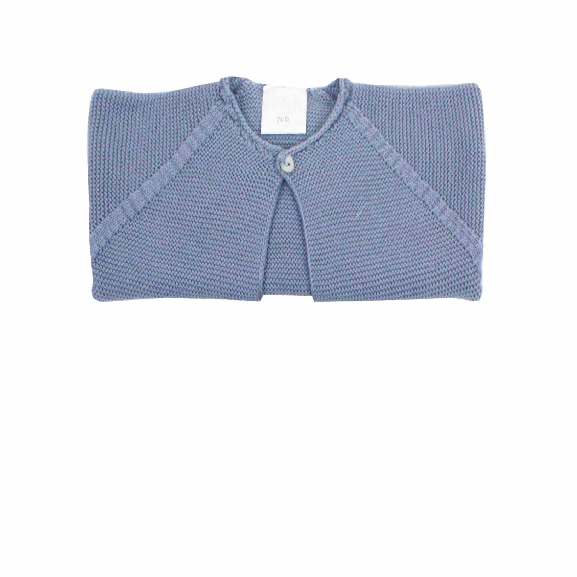 Medium blue thick knit baby cardigan 