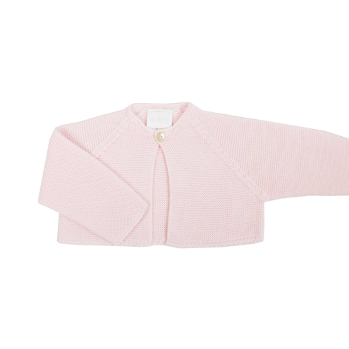 Pink thick knit baby cardigan 