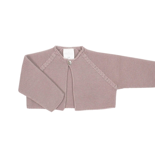 Pastel pink thick knit baby cardigan 