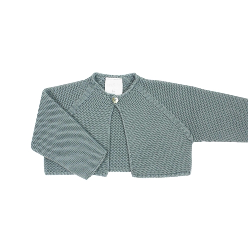 Aquarelle green thick knit baby cardigan 