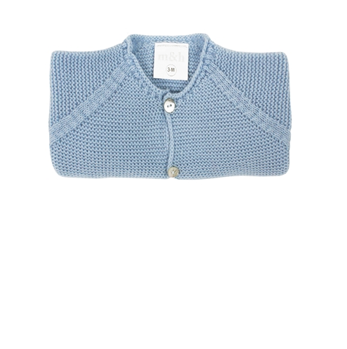 Chaqueta larga punto bobo azul