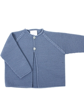 Chaqueta larga punto bobo azulón m&h