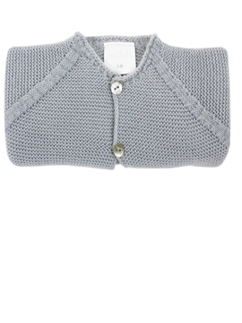 Chaqueta larga punto bobo gris