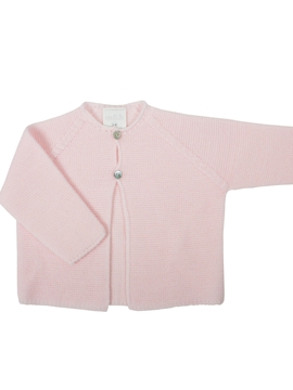 Chaqueta larga punto bobo rosa m&h