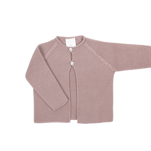 Pastel pink knit baby cardigan