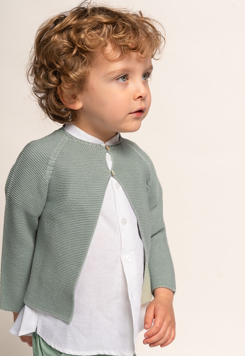 chaqueta verde perlé larga