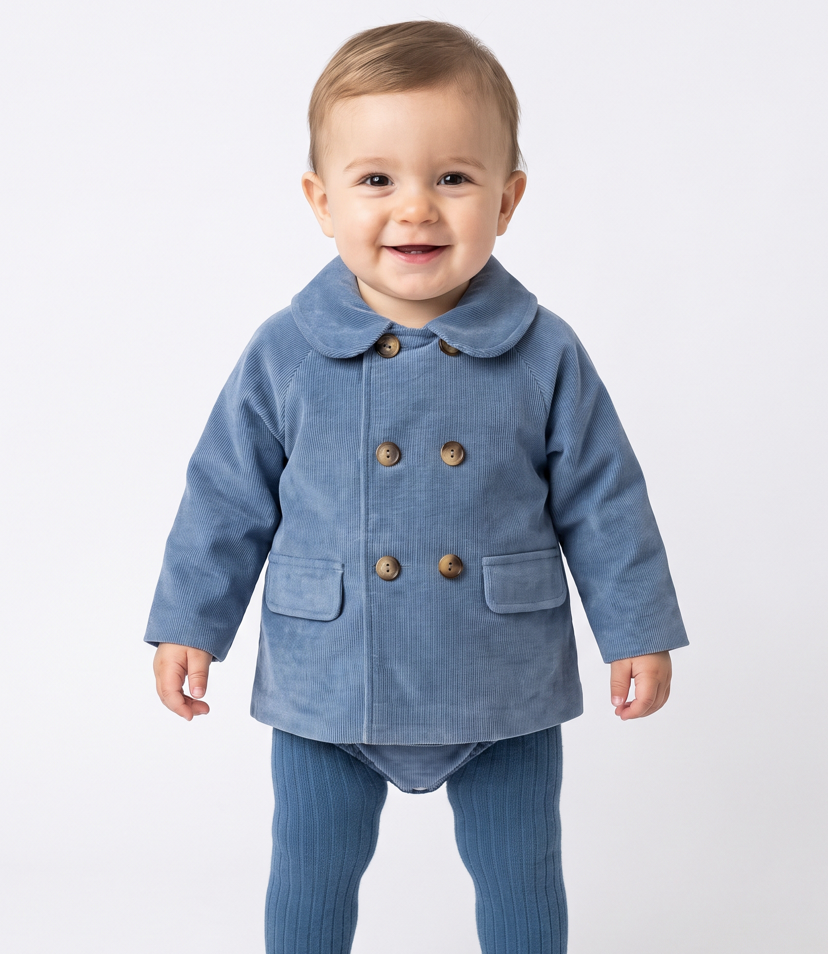 chaquetón de pana azul