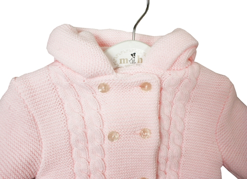 pink cable knitted short coat