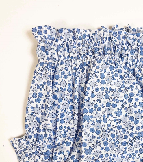 cubre azul flores detalle