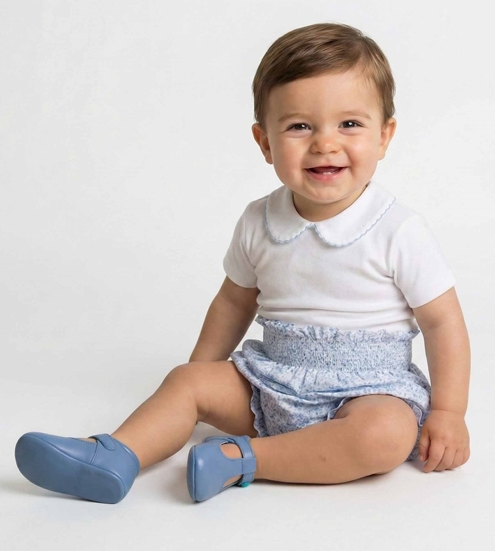 cubre bebé azul flores