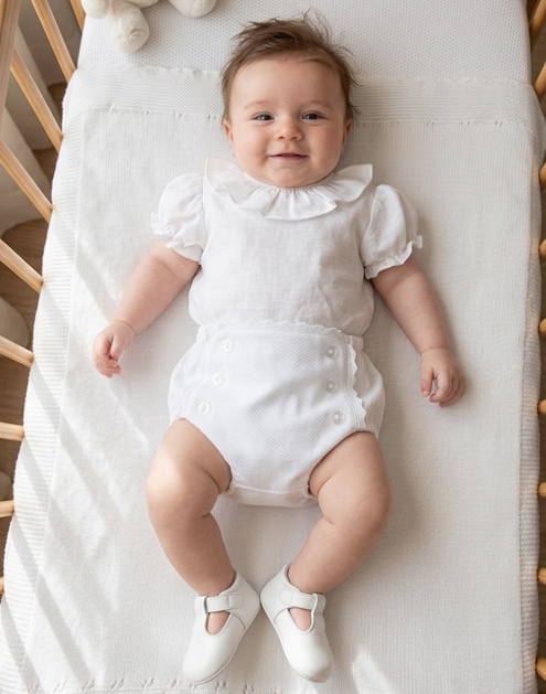 white bloomer pique fabric