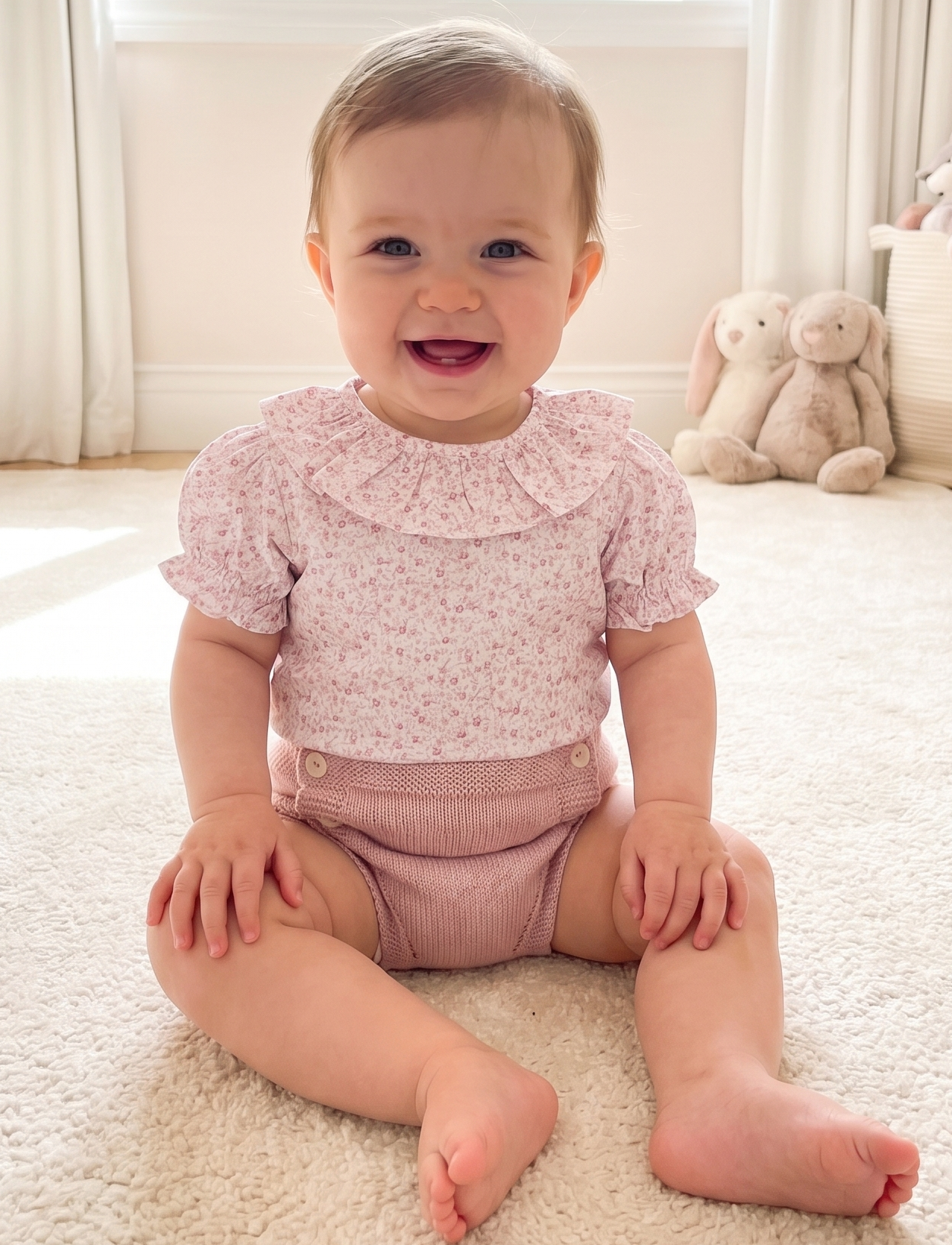 cubre rosa palo bebé punto