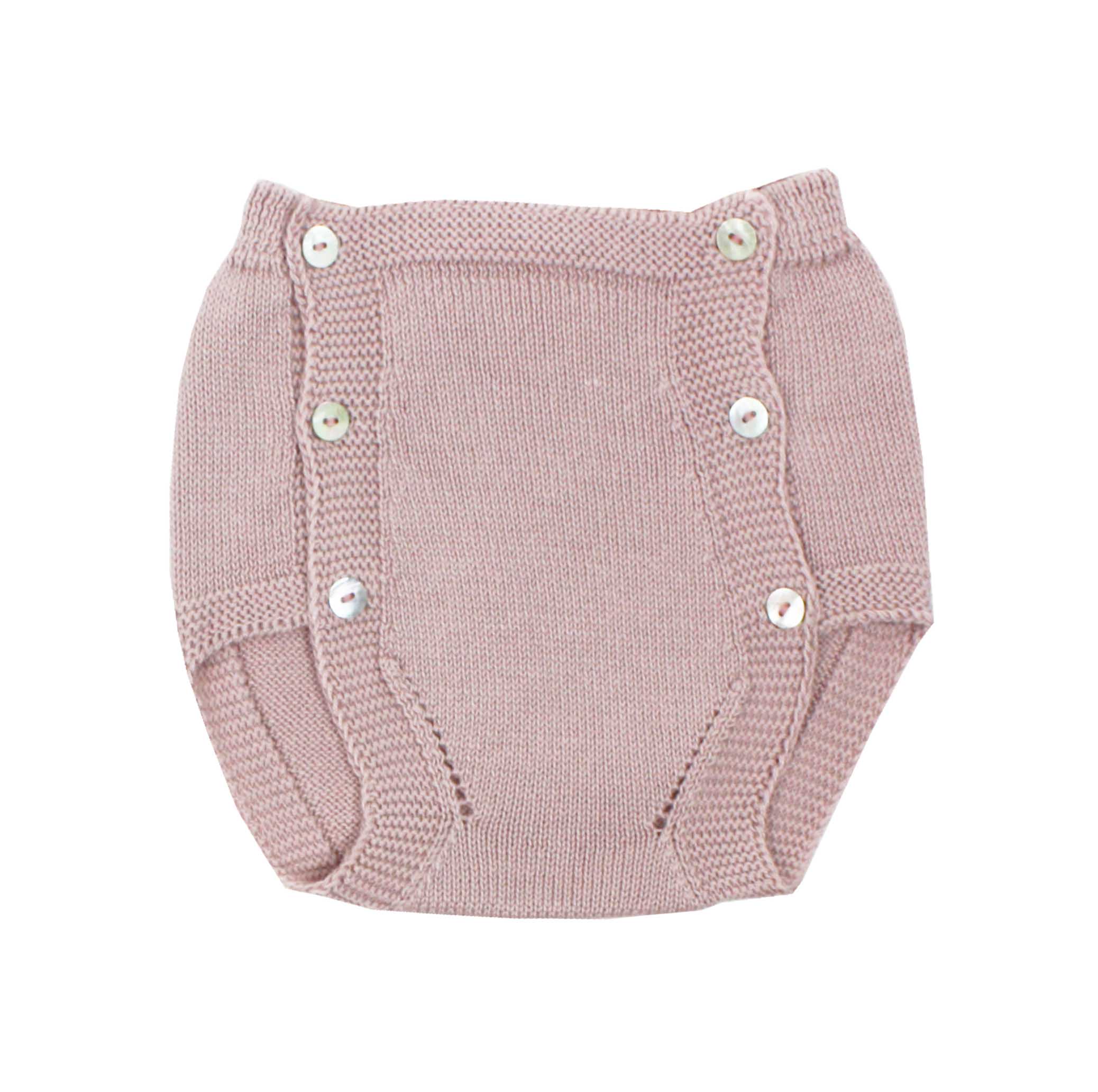knit summer baby bloomer pastel pink