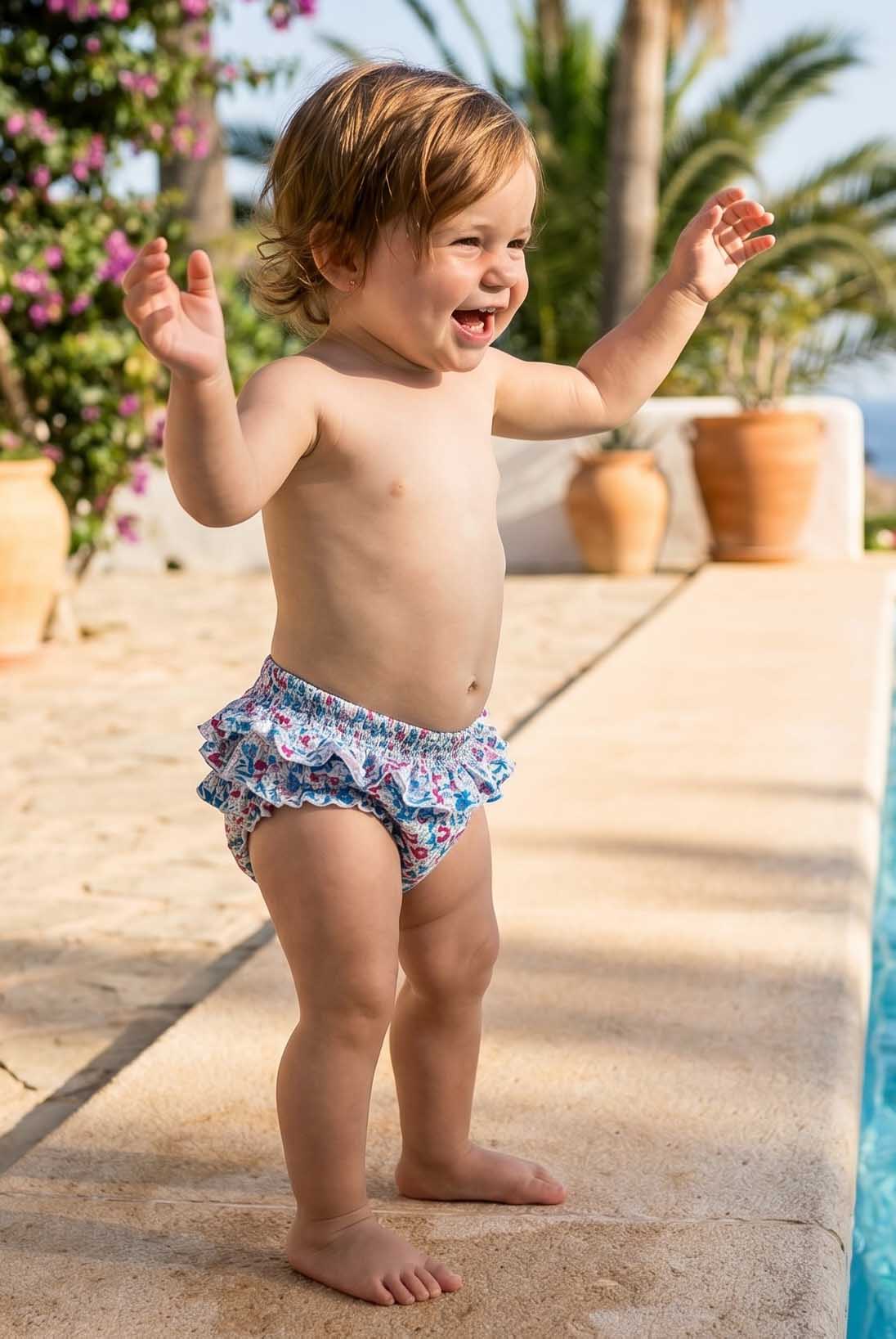 flowers bloomer swimsuit 