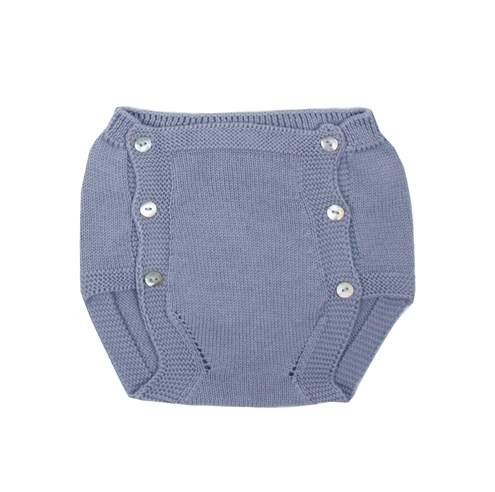 Medium blue knit baby bloomer