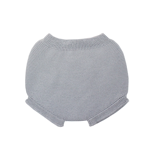 Baby grey knit bloomer with ruffles