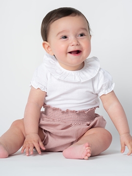 Baby bloomer pastel pink linen