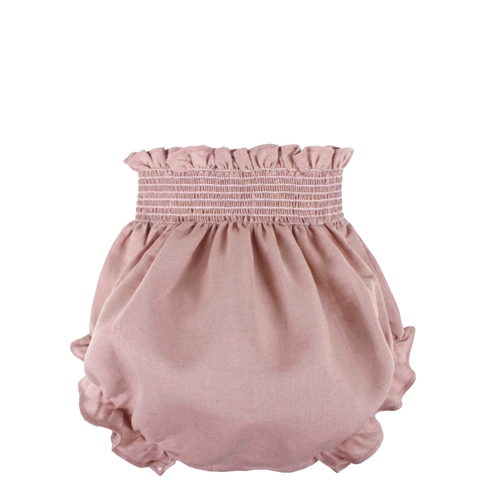 Baby bloomer pastel pink linen