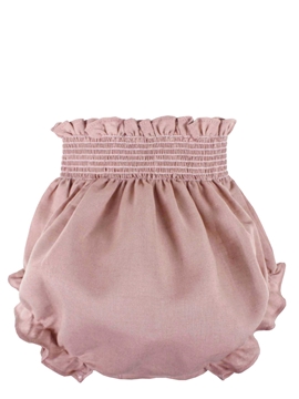 Baby bloomer pastel pink linen