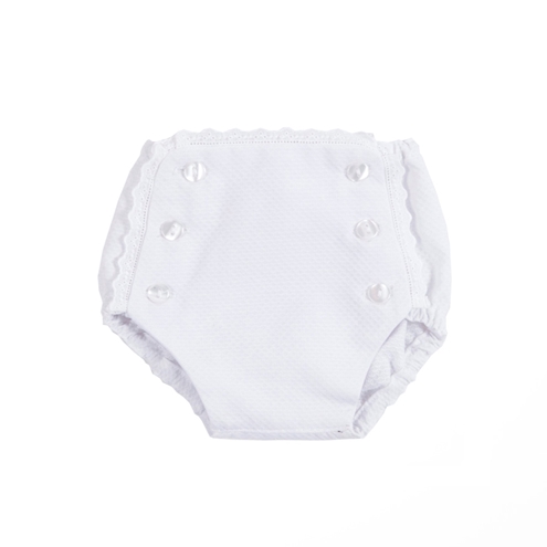 White piqué fabric bloomer