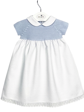 Blue knit newborn dress