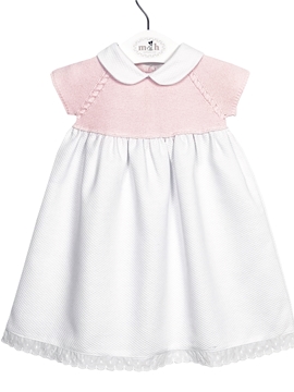 Piqué pink baby dress