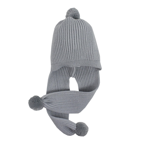 Gorro bufanda gris