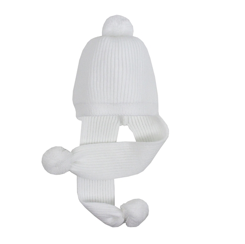 Gorro bufanda punto blanco