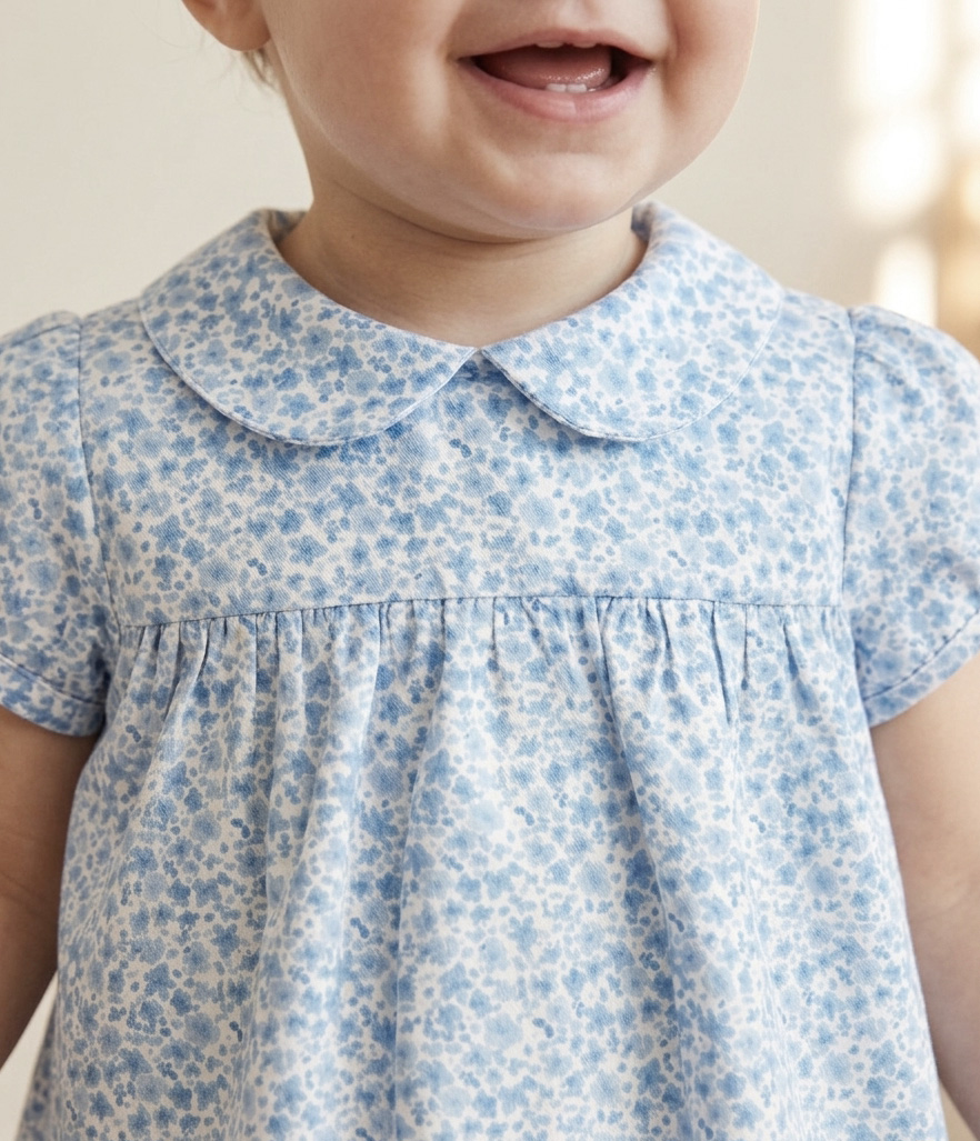 baby dress blue print