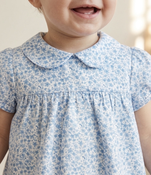 baby dress blue print