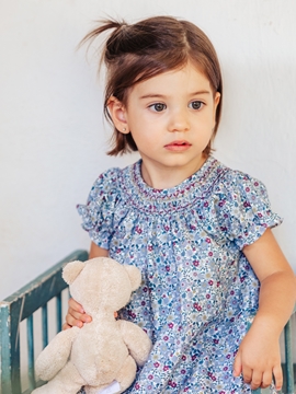 blue burgundy baby dress