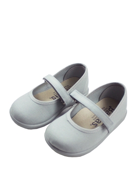 Grey Mary Jane canvas shoes